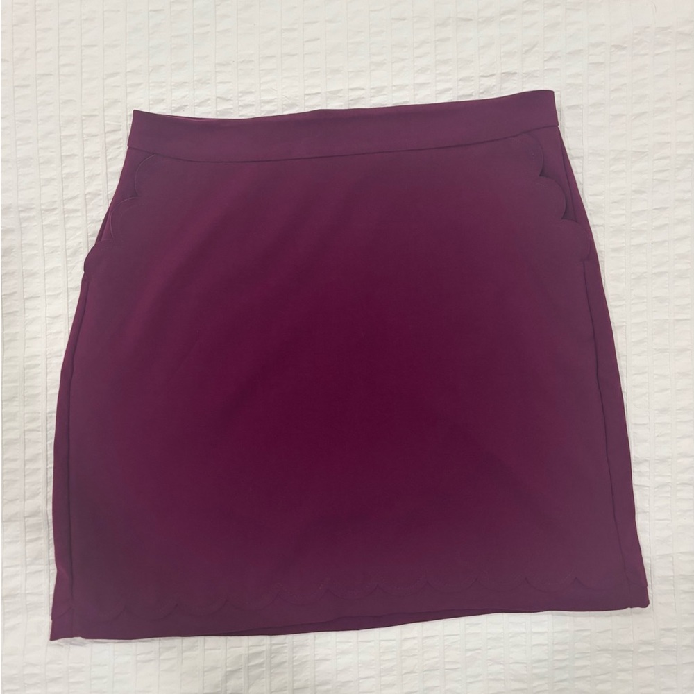 Banana Republic Purple Mini Skirt, Scalloped Pockets